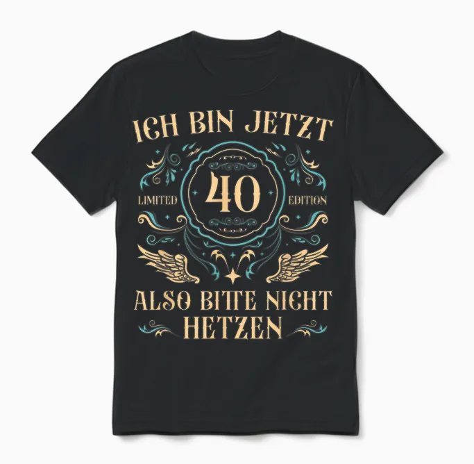 Herren 40 Jahre Alt 40er Papa 40. Geburtstag Unisex T-Shirt in Black