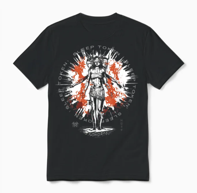 Sleep Token Rain Brown Unisex T-Shirt in Black