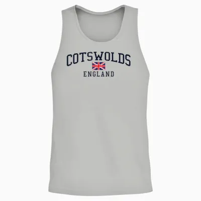 Cotswolds England Flag of Great Britain T-Shirt, Gray Unisex Tank Top - Ash