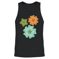 Retro Flowers — Floral & Botanical Unisex Tank Top - Black – 2