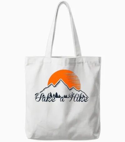 Take a Hike Tote Bags - White