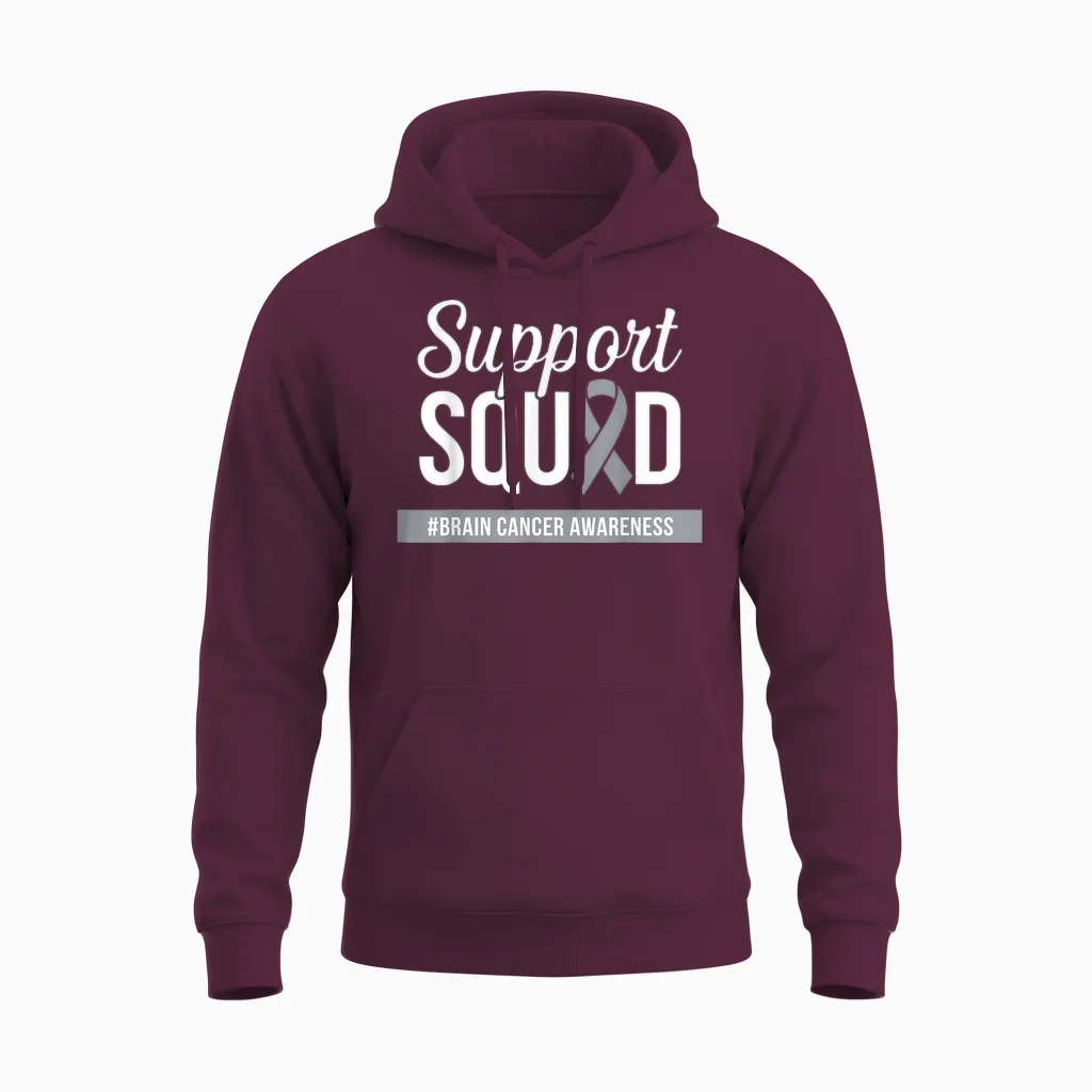 Ruban Gris Pour La Sensibilisation Au Cancer Du Cerveau Unisex Hoodie in Maroon