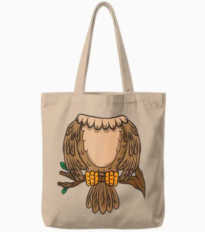 Funny Headless Owl Halloween Night Bird Costume Easy Outfit Tote Bags - Natural