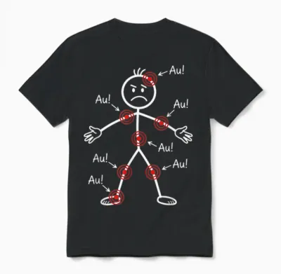Lustig älter Werden Alter Mann Alte Frau Aua Au Geburtstag Unisex T-Shirt - Black