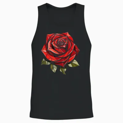 Red Rose Goth Unisex Tank Top - Black