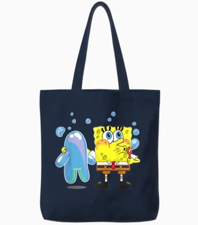 Mademark X Spongebob Squarepants - Spongebob Bubble Technique Tote Bags - Navy