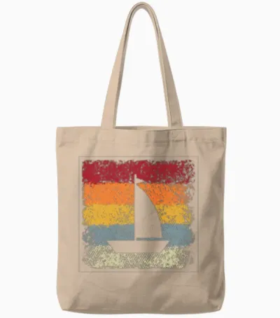 Sailing Retro Tote Bags - Natural