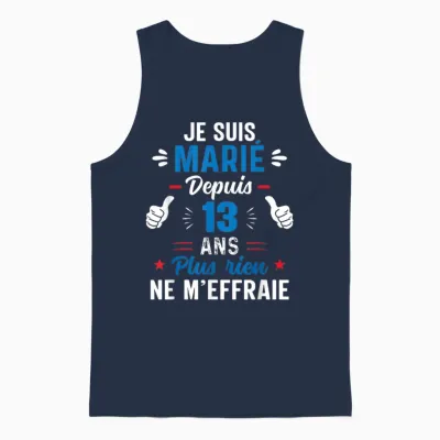 Couple Lovers Gift 13 Years Wedding Anniversary of Lily of the Valley T-Shirt, Black, S Unisex Tank Top - Navy