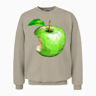 Green Apple with a Bite Unisex Sweatshirt - Sand