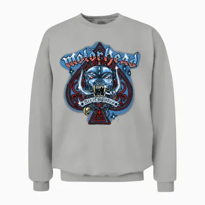 Motörhead Ace of Spades Airbrush Long Handle, Blue, S Unisex Sweatshirt - Ash