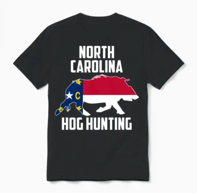 North Carolina Hog Hunting Pig Wild Boars Boar Hun Unisex T-Shirt - Black