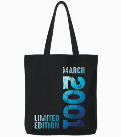 Seit März 2001 Jahr 2001 Retro 2001 Vintage 2001 Edition Tote Bags - Black