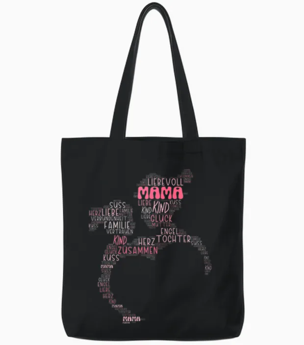 Partner Look Mother Daughter Family Mum Daughter Mother's Day T-Shirt, Black Tote Bags in Black