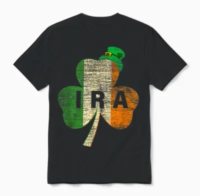 St. Patricks Day Ira Vintage Irland Flagge Irish Luck Shamrock Unisex T-Shirt - Black