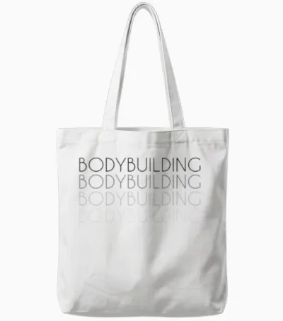 Bodybuilding Retro Tote Bags - White