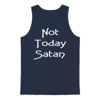 Not Today Satan Shirt Women Christian Shirts Gift Unisex Tank Top - Navy – 1