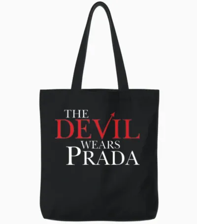 Devil Wears Prada Logo Tote Bags - Black