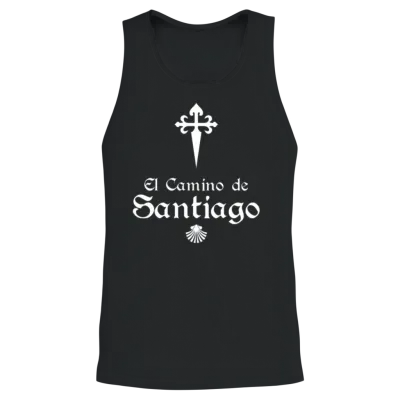 El Camino De Santiago Saint James Cross Scallo Unisex Tank Top - Black