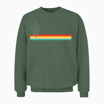 Snake Retro Unisex Sweatshirt - Military Green