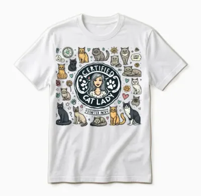 Certified Cat Lady Starter Pack Unisex T-Shirt - White