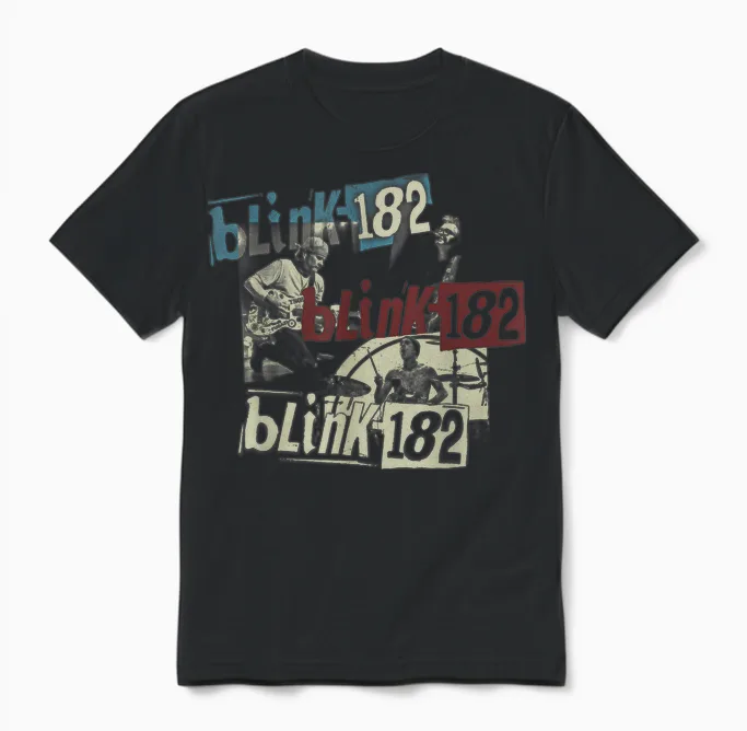 Official Blink-182 Photo Unisex T-Shirt in Black