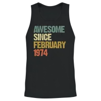 Groovy Retro Awesome Since February 1974 Unisex Tank Top - Black – 2