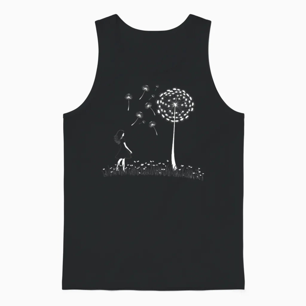 Mädchen Mit Pusteblume Unisex Tank Top in Black