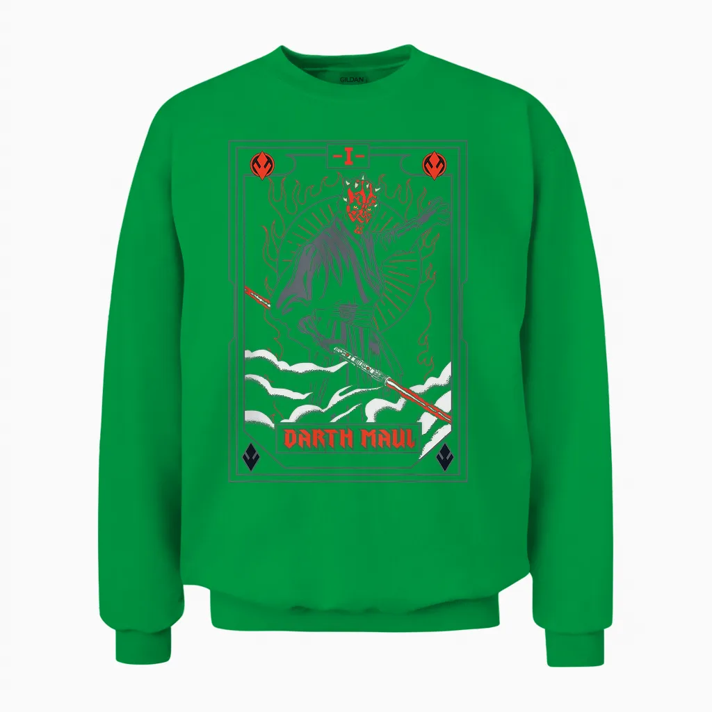 Star Wars the Phantom Menace Darth Maul Tarot Card Unisex Sweatshirt in Irish Green