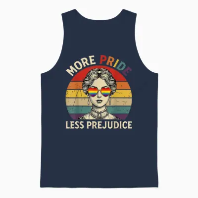 Mehr Stolz Weniger Vorurteil Stolz Monat Lgbtq Schwul Lesben Unisex Tank Top - Navy