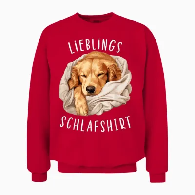 Dog Official Favourite Sleep Shirt Golden Retriever Unisex Sweatshirt - Red