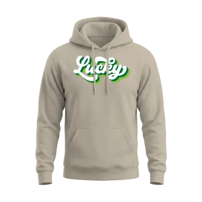 Retro Lucky Clover Unisex Hoodie - Sand