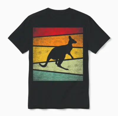 Kangaroo Retro Unisex T-Shirt - Black