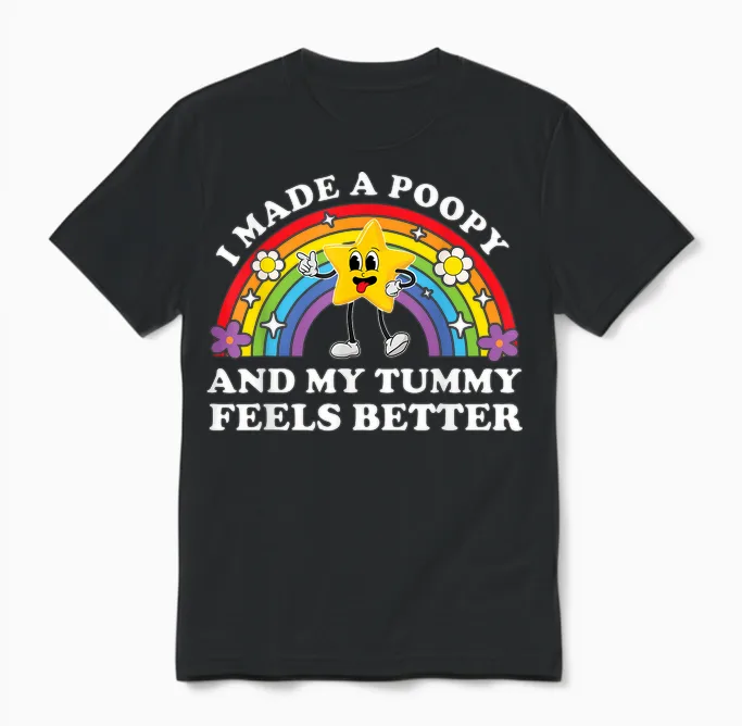 I Made a Poopy Funny Inappropriate Vacation Swap Adult Unisex T-Shirt in Black