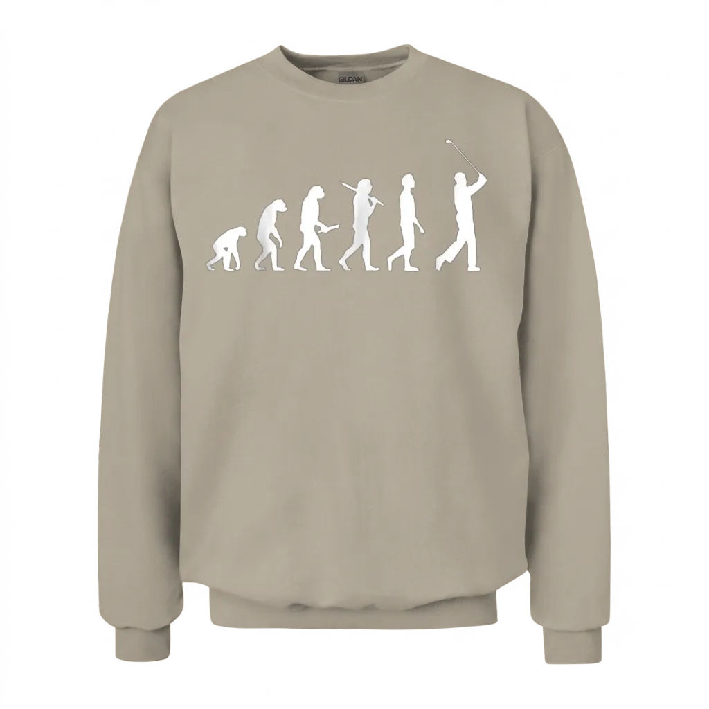 Funny Golf Evolution for Golfers Golf Players Unisex Sweatshirt - Sand