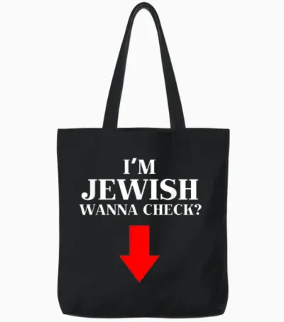 I'm Jewish Wanna Check Funny Jewish Tote Bags - Black