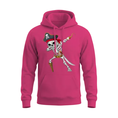 Halloween Dabbing Skeleton Pirate Unisex Hoodie - Heliconia