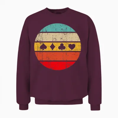 Poker Retro Unisex Sweatshirt - Maroon