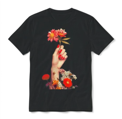 Retro Flowers Unisex T-Shirt - Black