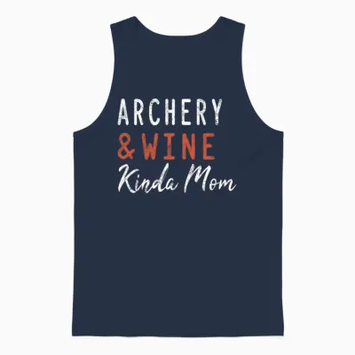 Archery and Wine Kinda Mom Unisex Tank Top - Navy