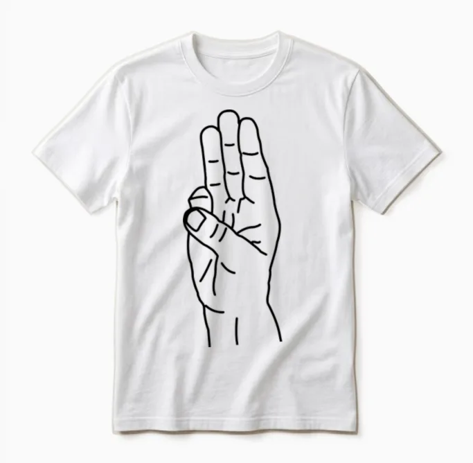 Hand Gesture Suppression Hunger Games Unisex T-Shirt in White