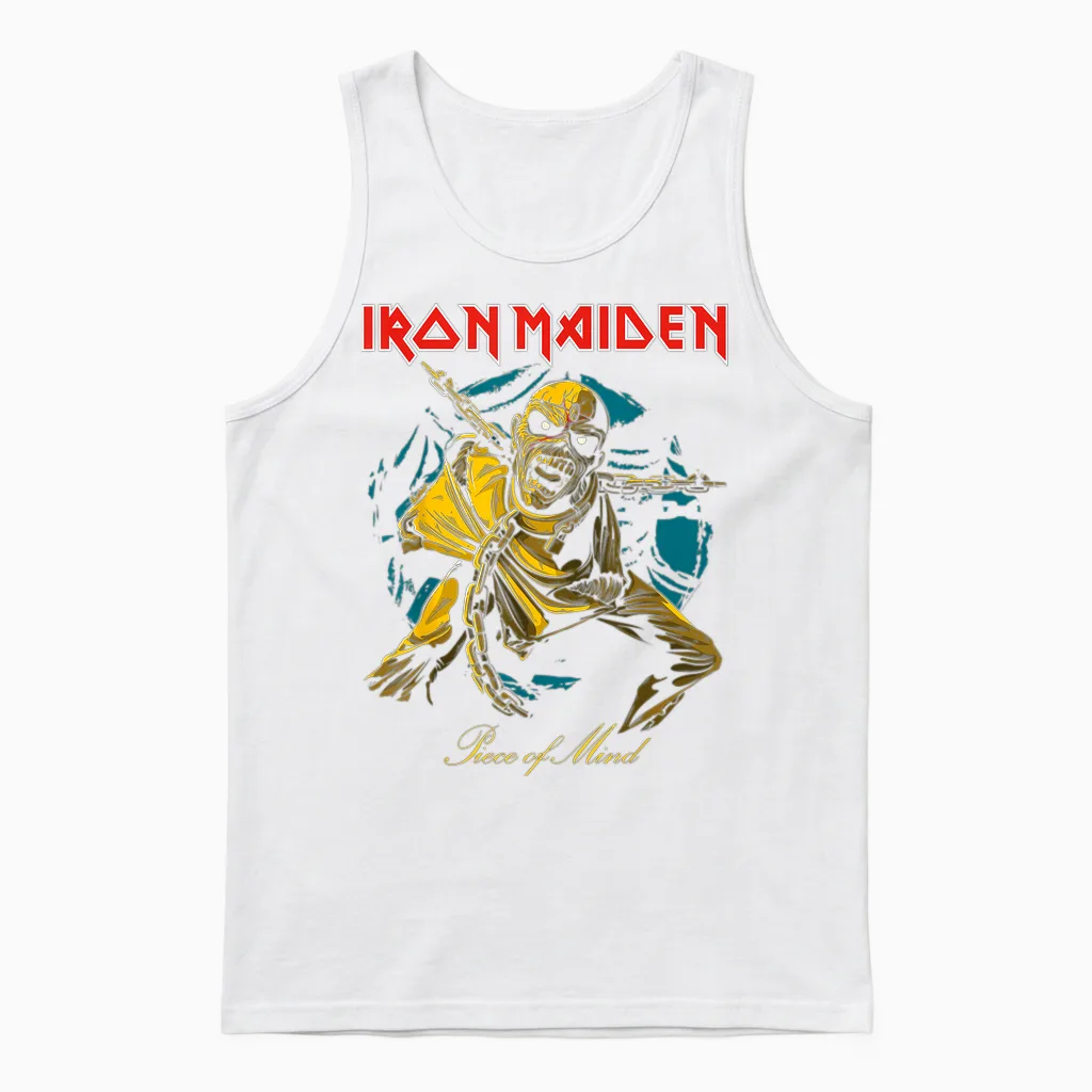 Iron Maiden - Pom Gold Eddie Unisex Tank Top in White