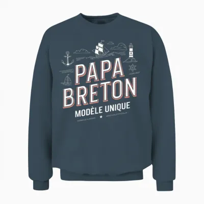 Papa Breton Unique Model Father's Day Gift Unisex Sweatshirt - Dark Heather