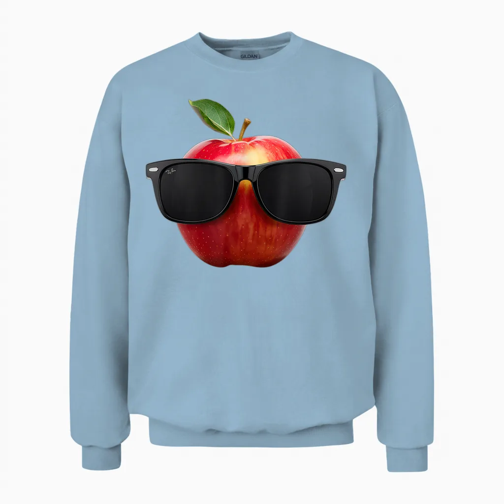 Apfel Sonnenbrillen Tshirt Lustige Obst Kostüm Unisex Sweatshirt in Light Blue