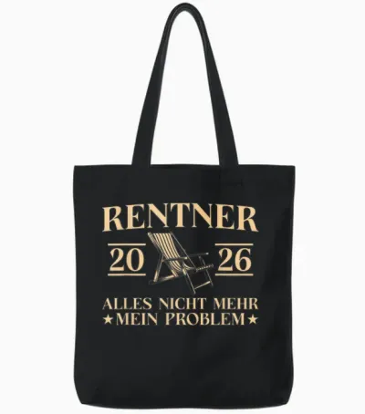 Men's Pensioner 2026 Retirement Deck Chair Retirement Tote Bags - Black