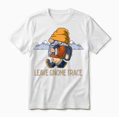 Hiking Gnomes Moain Camping Gnome Pun Unisex T-Shirt - White
