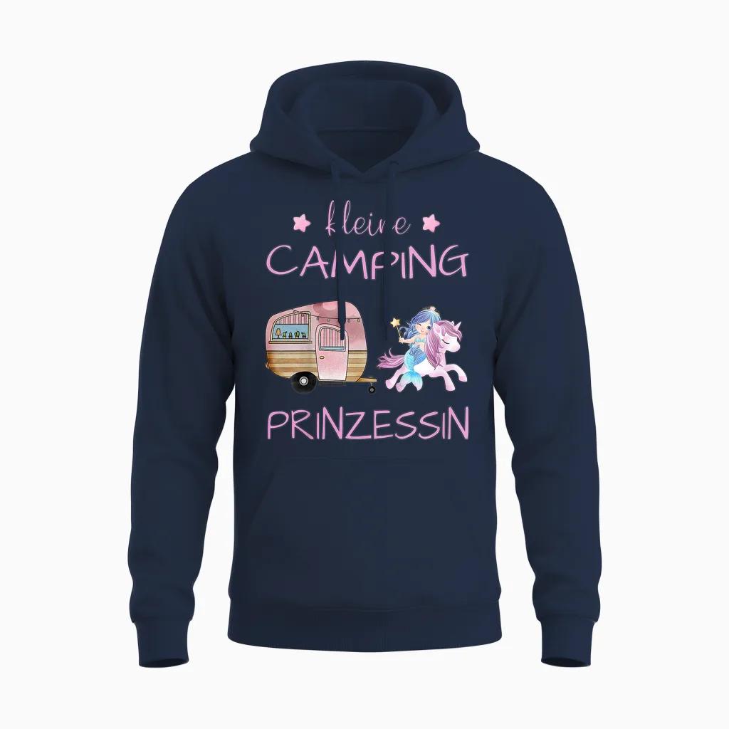 Kleine Camping Prinzessin - Einhorn Meerjungfrau Mädchen Unisex Hoodie in Navy