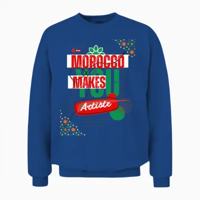 Morocco Makes You Artiste Unisex Sweatshirt - Royal