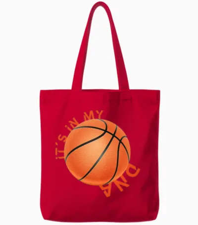 Funny Basketball Phrase Tote Bags - Red