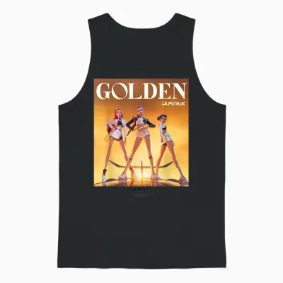 Kpop Demon Hunters Huntrix Golden Unisex Tank Top - Black