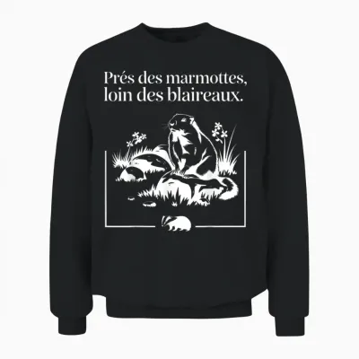 Marmots Badger Camping Forest Mountain Unisex Sweatshirt - Black